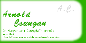 arnold csungan business card